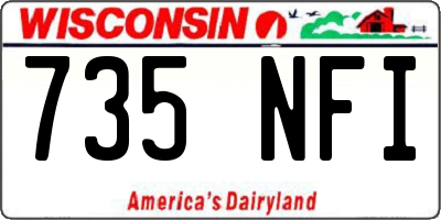 WI license plate 735NFI