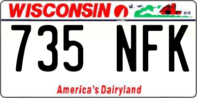 WI license plate 735NFK
