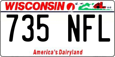 WI license plate 735NFL