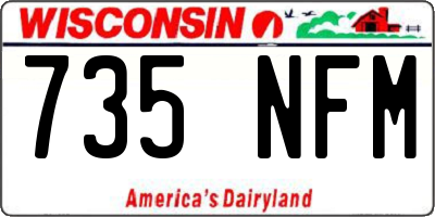 WI license plate 735NFM