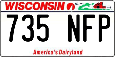 WI license plate 735NFP