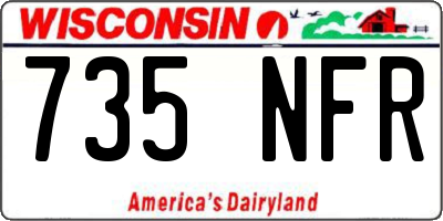 WI license plate 735NFR