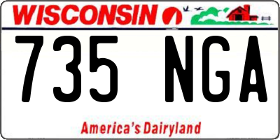 WI license plate 735NGA