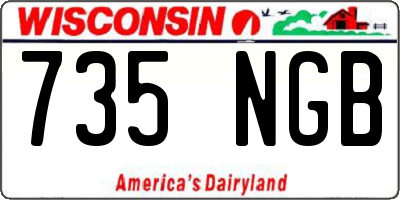 WI license plate 735NGB