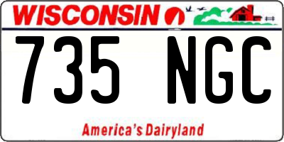 WI license plate 735NGC
