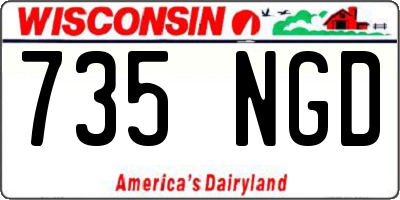 WI license plate 735NGD