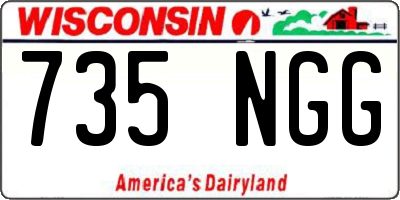 WI license plate 735NGG