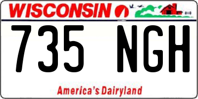 WI license plate 735NGH