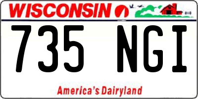 WI license plate 735NGI