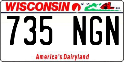 WI license plate 735NGN