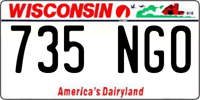 WI license plate 735NGO
