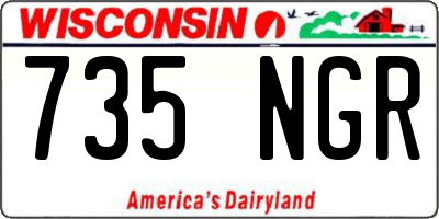 WI license plate 735NGR