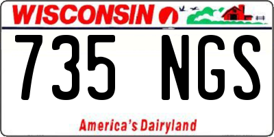 WI license plate 735NGS