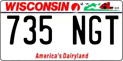 WI license plate 735NGT