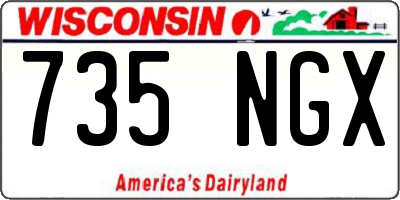 WI license plate 735NGX