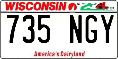 WI license plate 735NGY