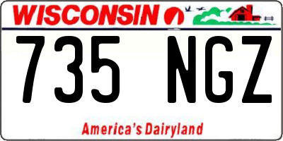 WI license plate 735NGZ