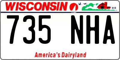 WI license plate 735NHA