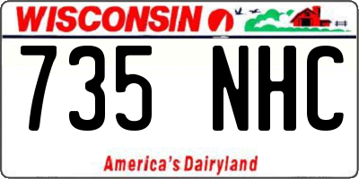 WI license plate 735NHC