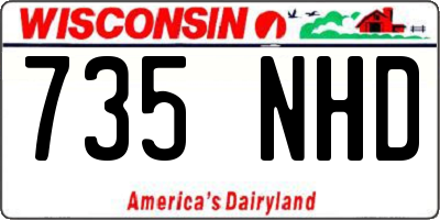 WI license plate 735NHD