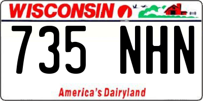 WI license plate 735NHN