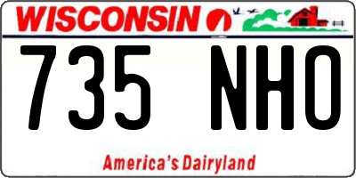 WI license plate 735NHO