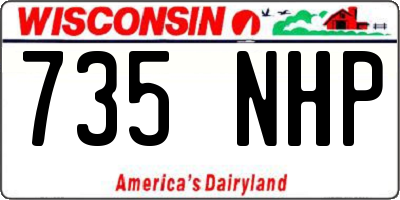 WI license plate 735NHP