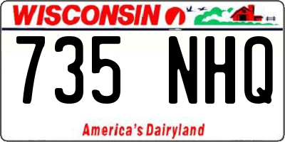 WI license plate 735NHQ