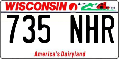 WI license plate 735NHR