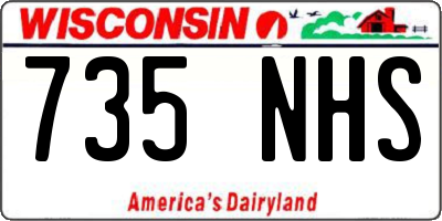 WI license plate 735NHS