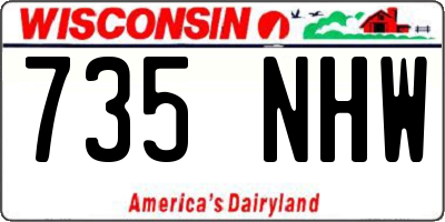 WI license plate 735NHW