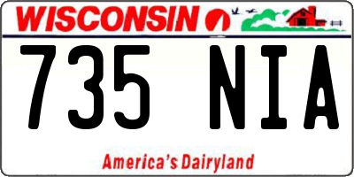 WI license plate 735NIA