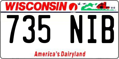 WI license plate 735NIB