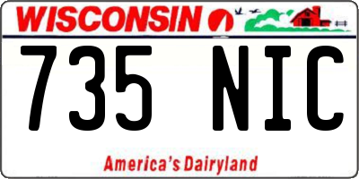 WI license plate 735NIC