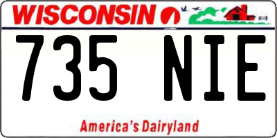 WI license plate 735NIE