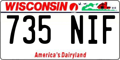 WI license plate 735NIF
