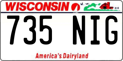 WI license plate 735NIG