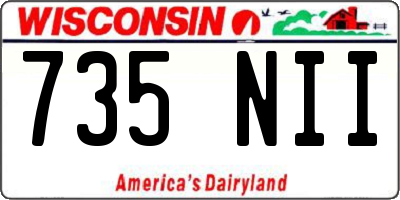 WI license plate 735NII