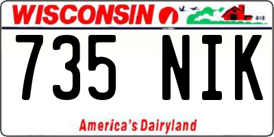 WI license plate 735NIK