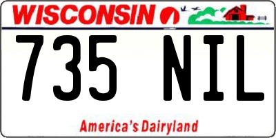 WI license plate 735NIL
