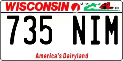 WI license plate 735NIM