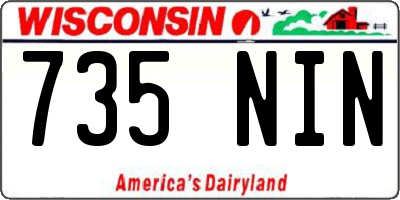 WI license plate 735NIN