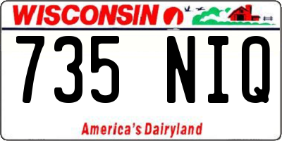 WI license plate 735NIQ