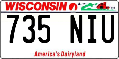 WI license plate 735NIU