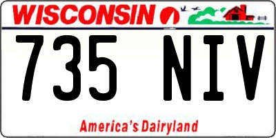 WI license plate 735NIV