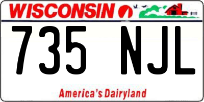 WI license plate 735NJL
