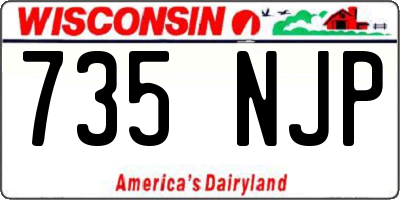 WI license plate 735NJP