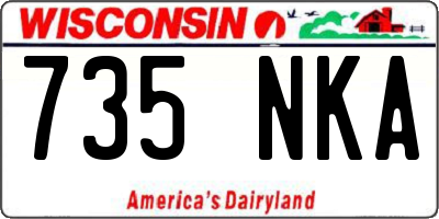 WI license plate 735NKA