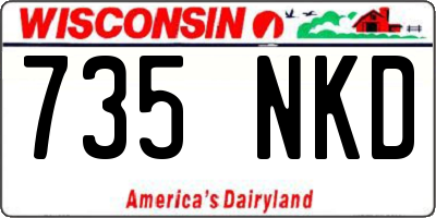 WI license plate 735NKD
