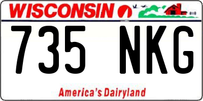 WI license plate 735NKG